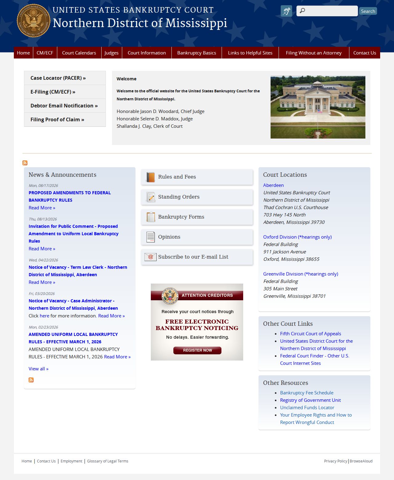 Algoma court records federal court boundary source