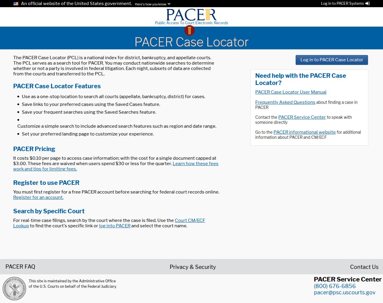 Pontotoc County docket search federal PACER Case Locator