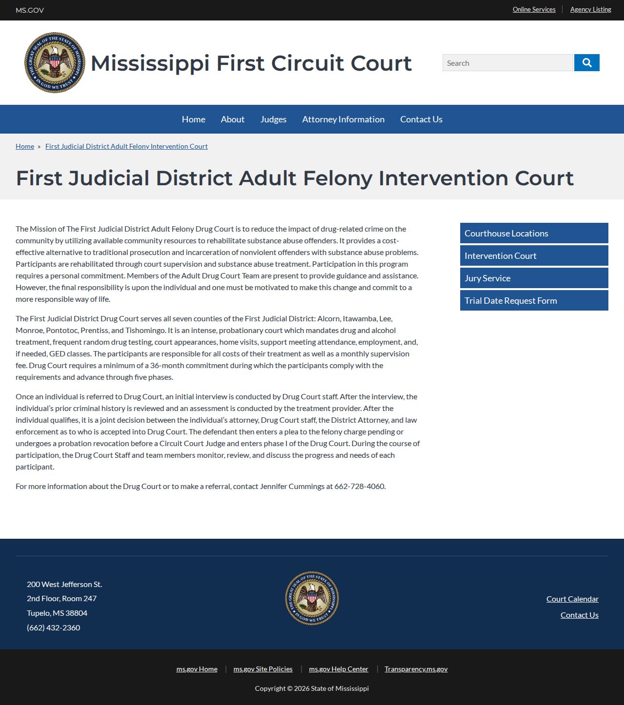 Pontotoc County criminal court dockets Adult Felony Intervention Court program