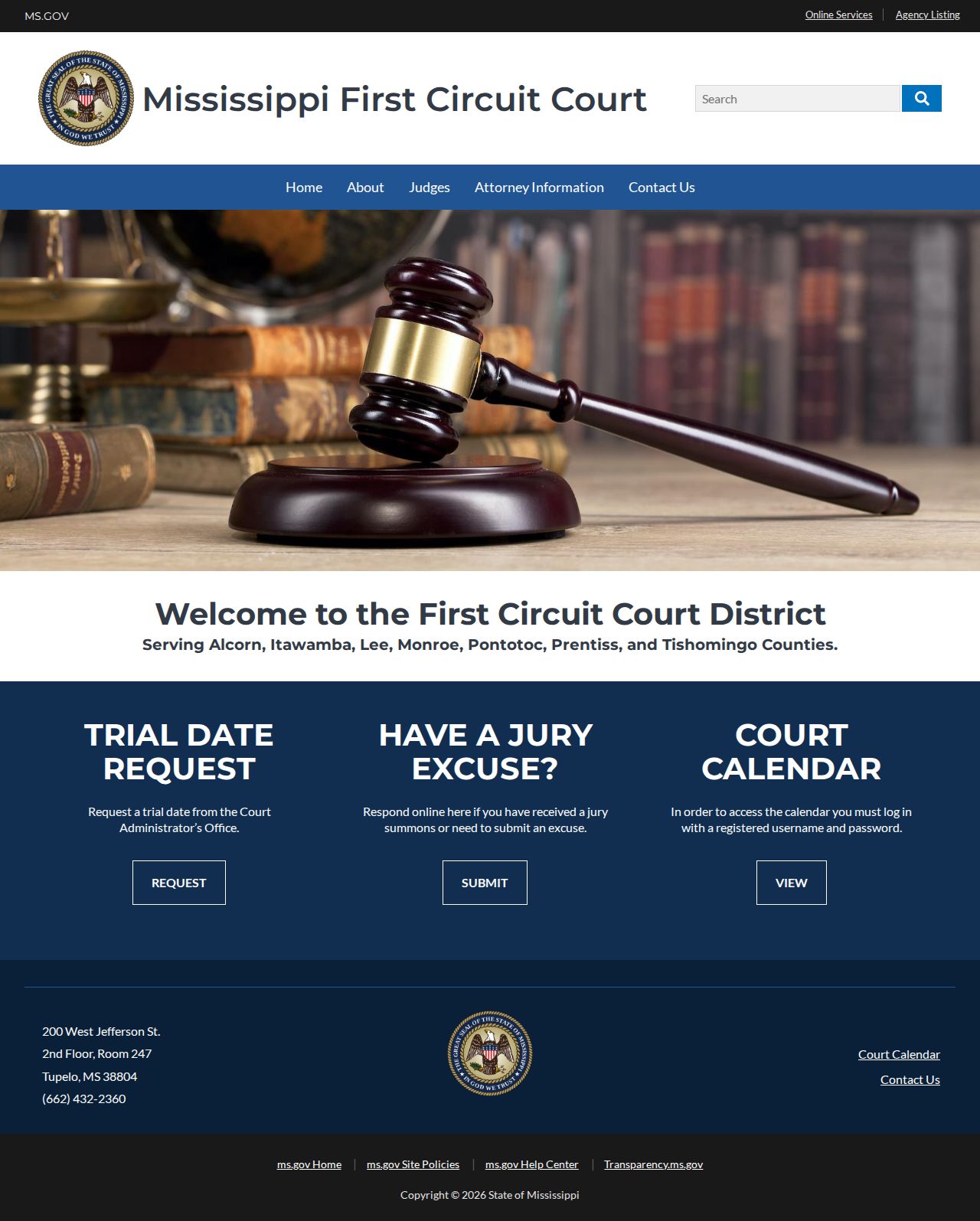 Pontotoc County Circuit Court docket access source