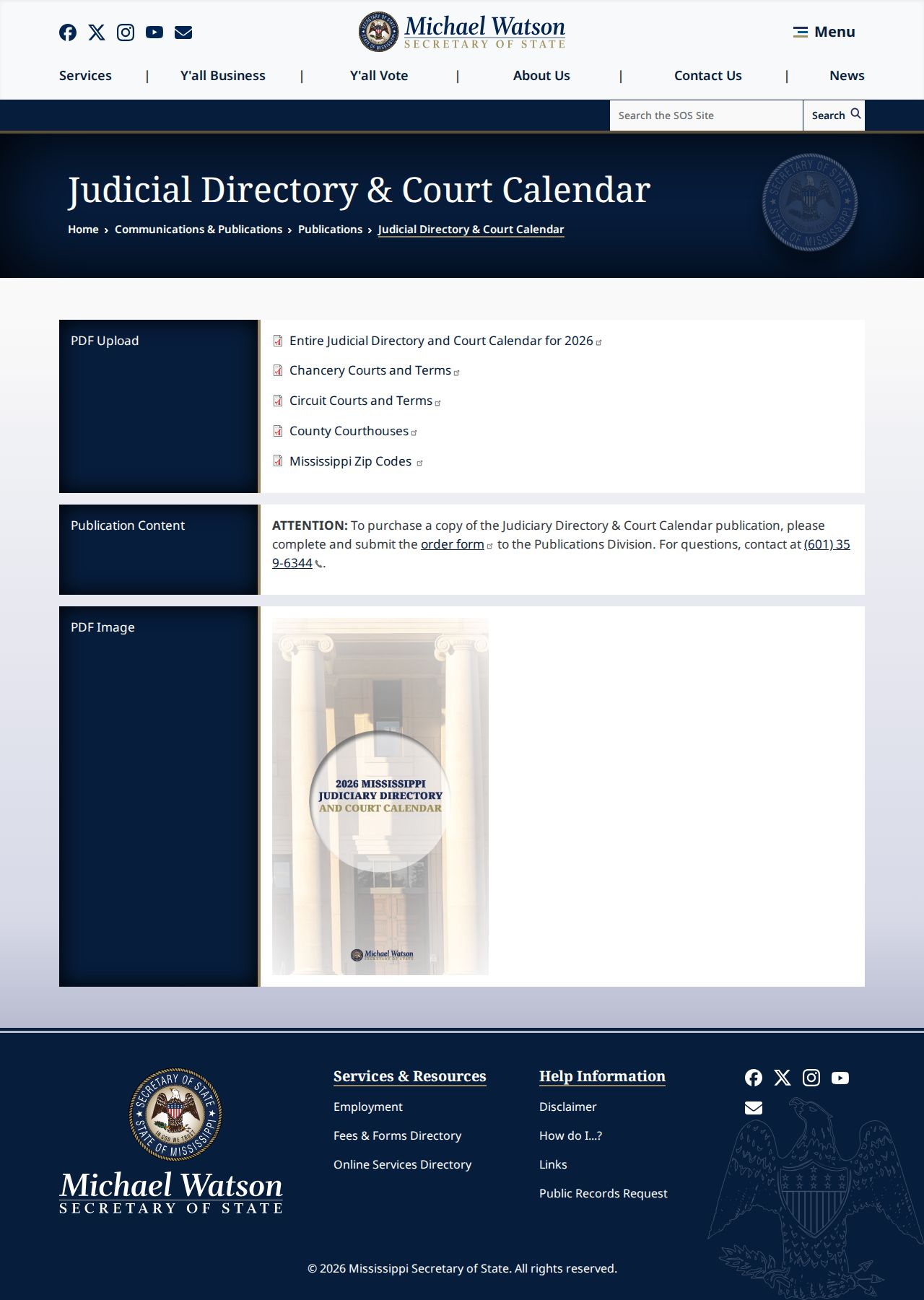 Pontotoc County court calendar and docket directory source