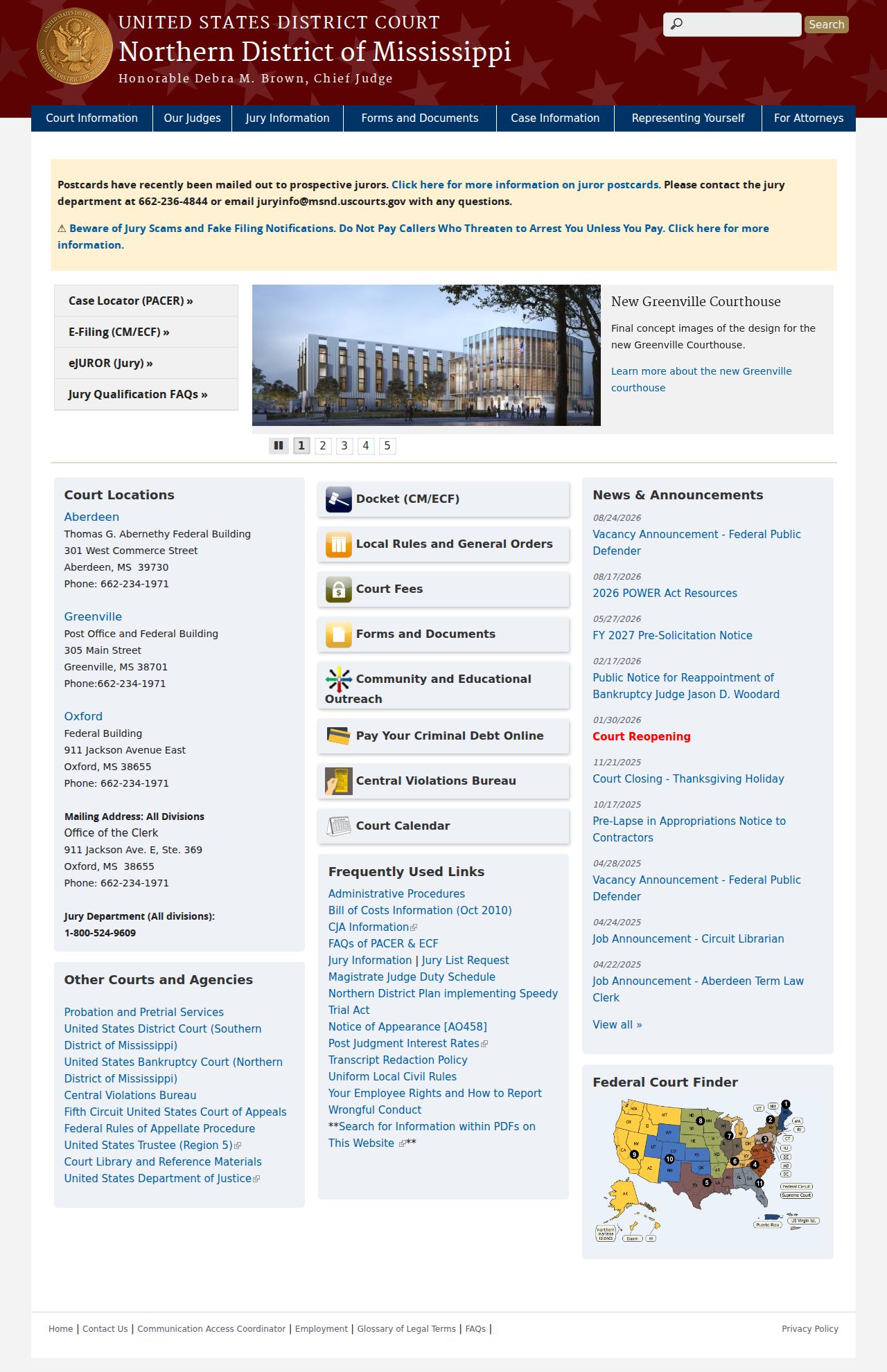 Toccopola court records Northern District boundary source