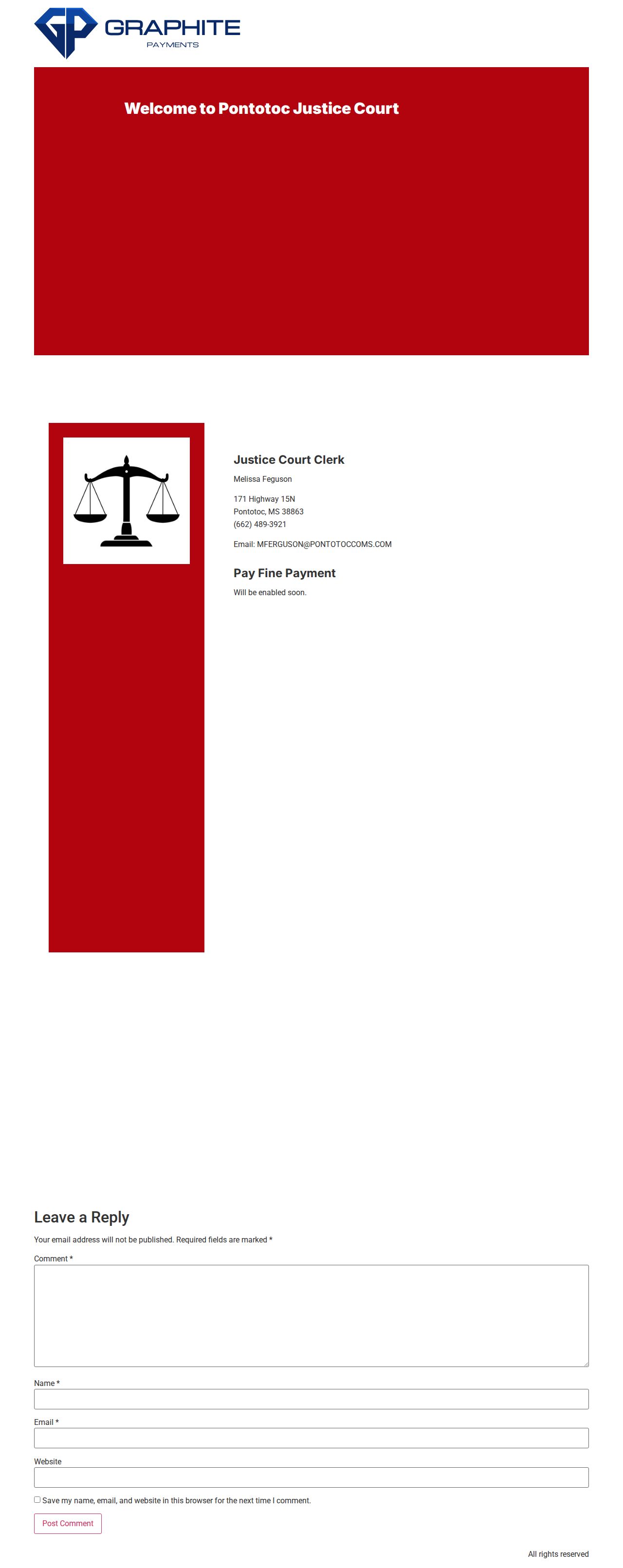 Pontotoc County traffic court records payment page status